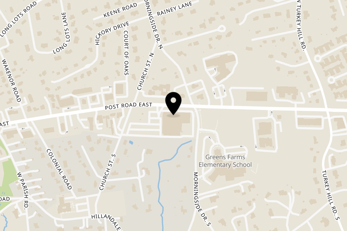 Map showing the location of Angelina's Trattoria on 1092 Post Rd E in Westport